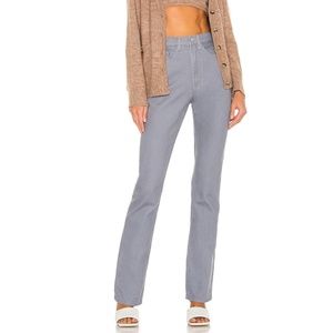 NEW We Wore What Baby Boot High Rise Jeans in Grey Blue